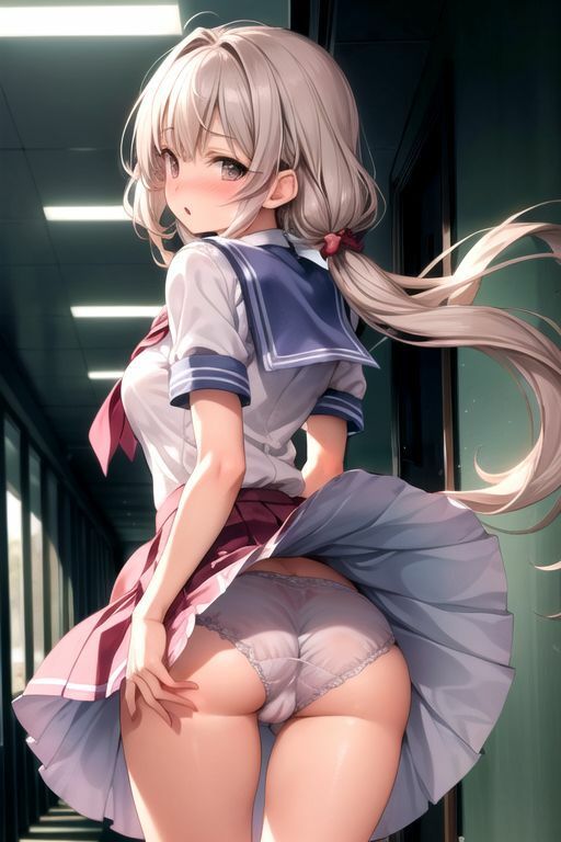 サンプル画像4:悪戯な風になって制服少女のスカートをめくりたい(AI幻想庭園) [d_354779]