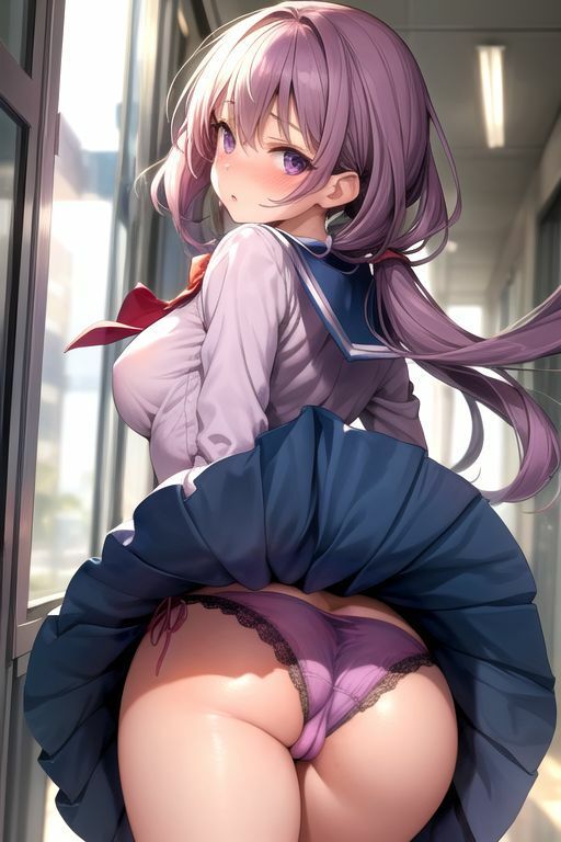 サンプル画像6:悪戯な風になって制服少女のスカートをめくりたい(AI幻想庭園) [d_354779]