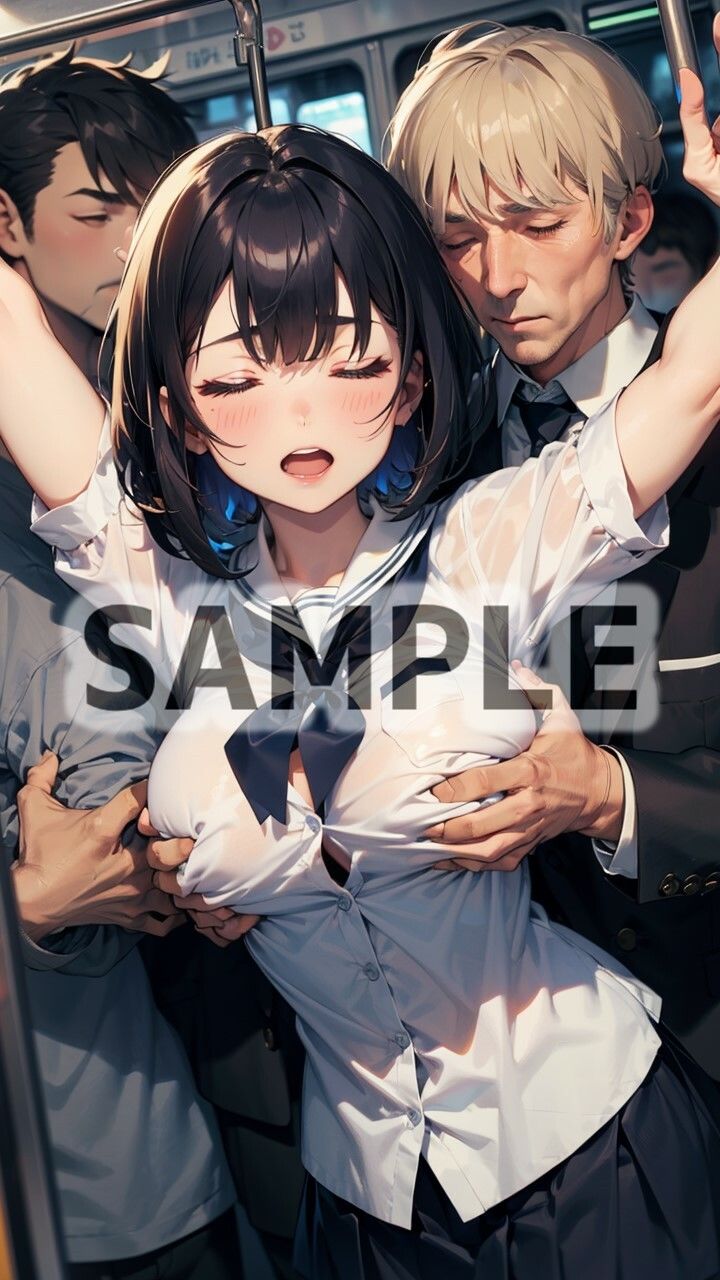 サンプル画像5:制服痴かん電車 イタズラされた未○達なカラダ(AI愛create) [d_354849]