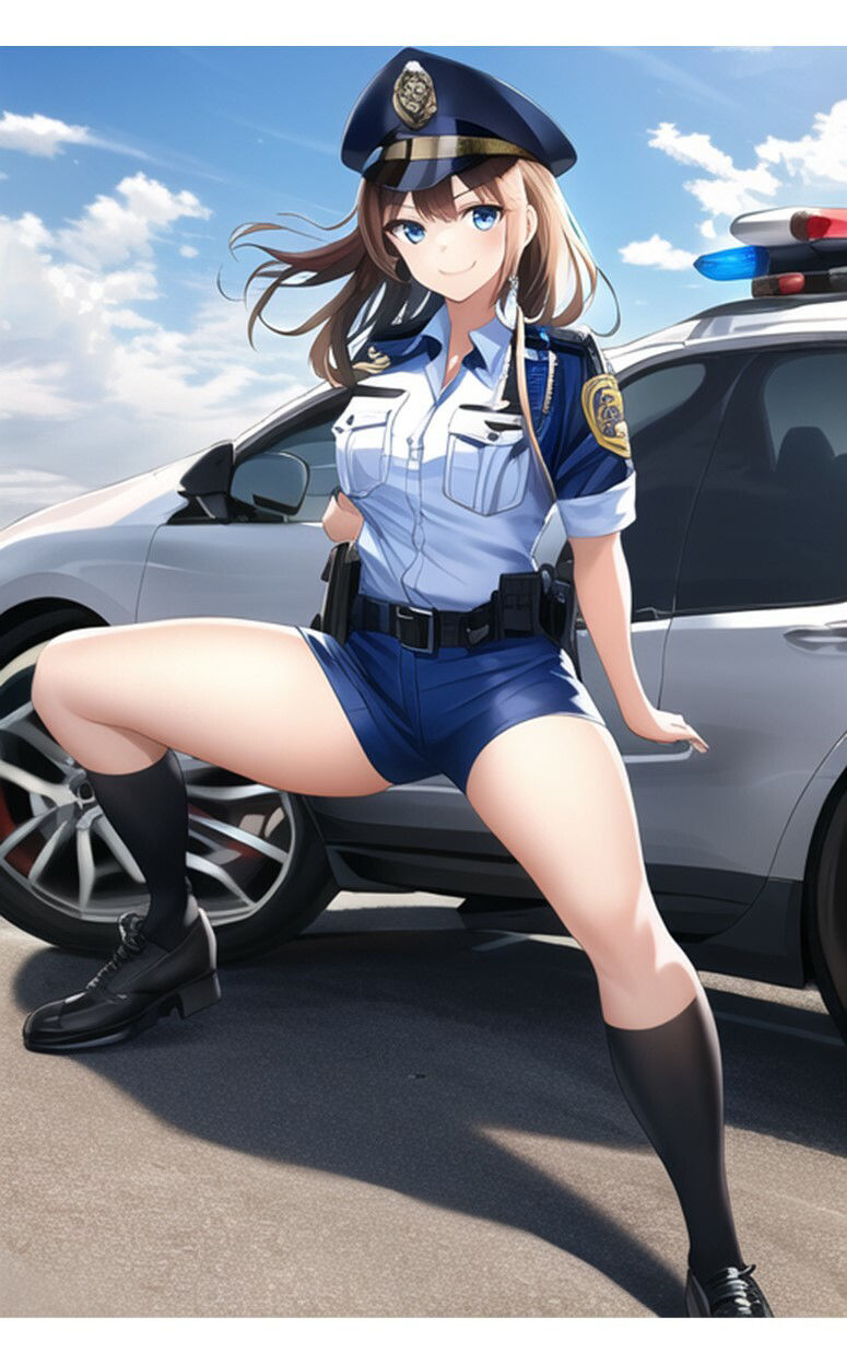 サンプル画像5:1つの呪文で生み出された100人のAI妄想美少女-23【巨乳捜査110番！えちかわビキニポリス女子】(AIヒロイン研究会) [d_354860]