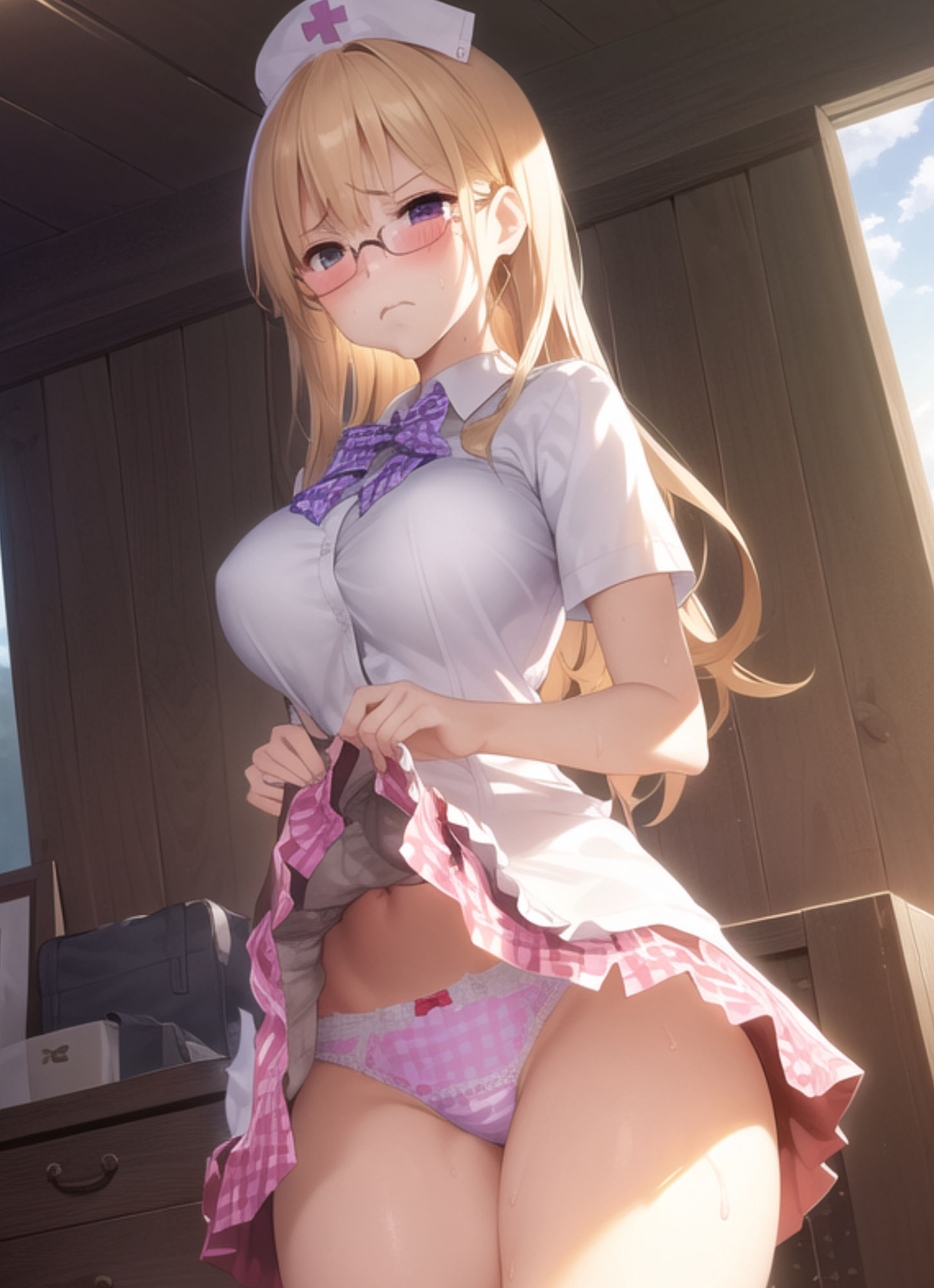 サンプル画像2:嫌な顔してパンツ見せてくれる女の子〜市街編〜(AIパンツ部) [d_355120]