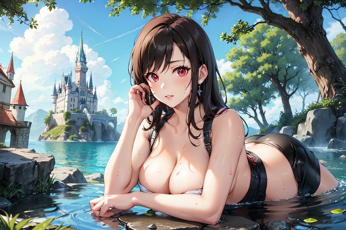 サンプル画像4:【巨乳・濡れ透け】ティファさんのイラスト集(ラブリーパンチ（パロディ）) [d_355178]