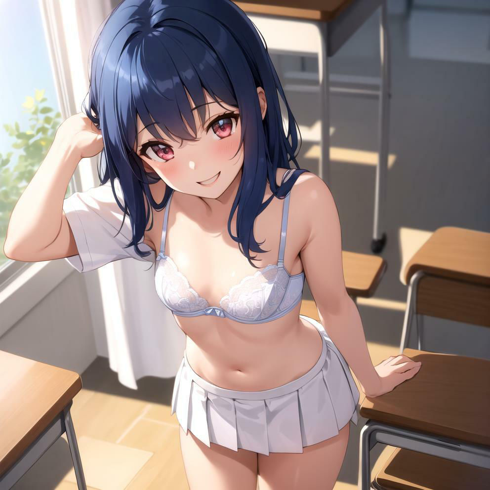 サンプル画像4:【はだかの下級生】 褒められると断れない下級生に 美術のモデルになってと 1枚ずつ服を脱がしてみた ＃6(美女の中指) [d_355189]