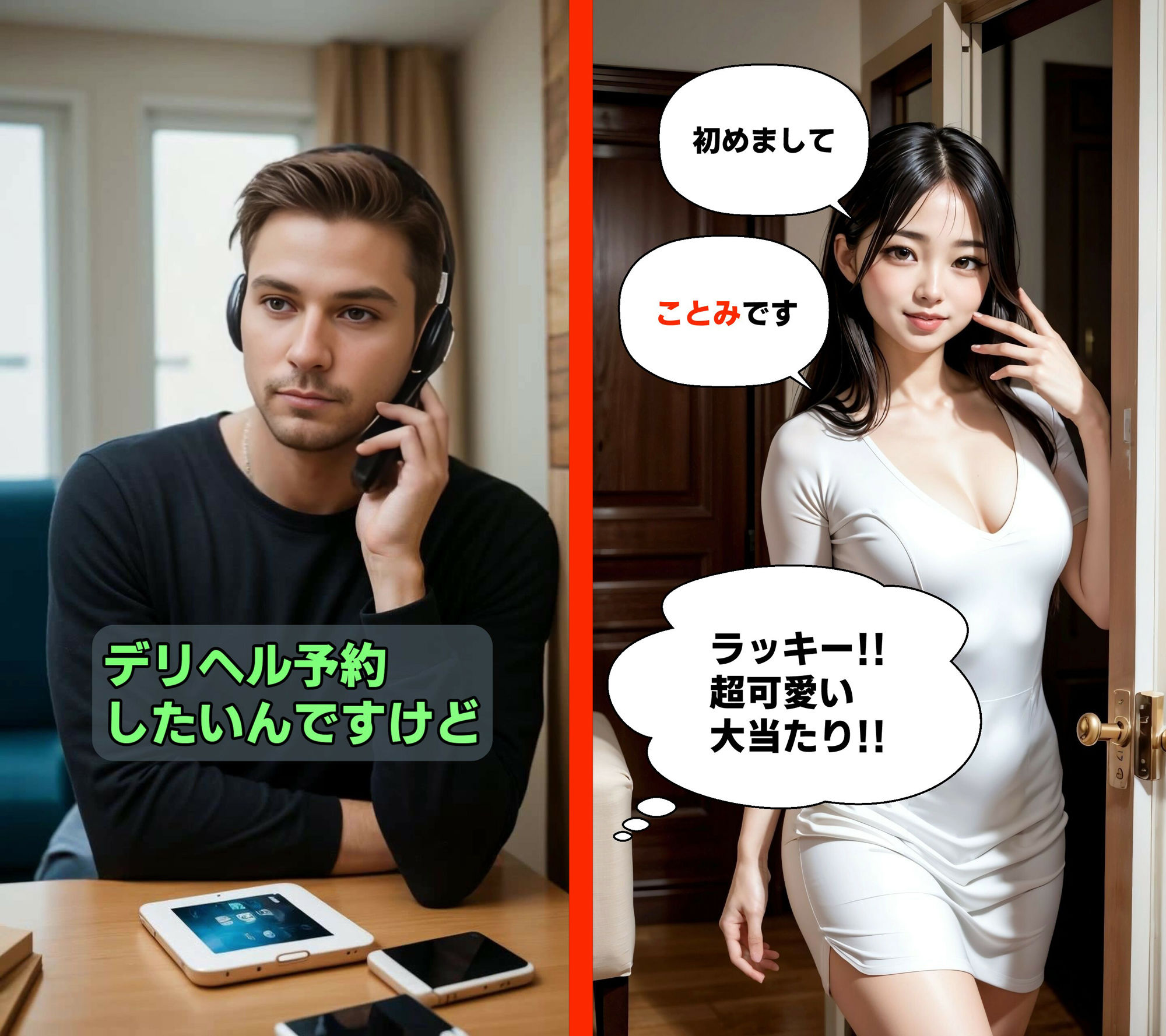 サンプル画像1:デリヘル呼んだらチンポが来た【ふたなり・男の娘】チンポビンビンセックス動画(コメットパンチ) [d_355196]