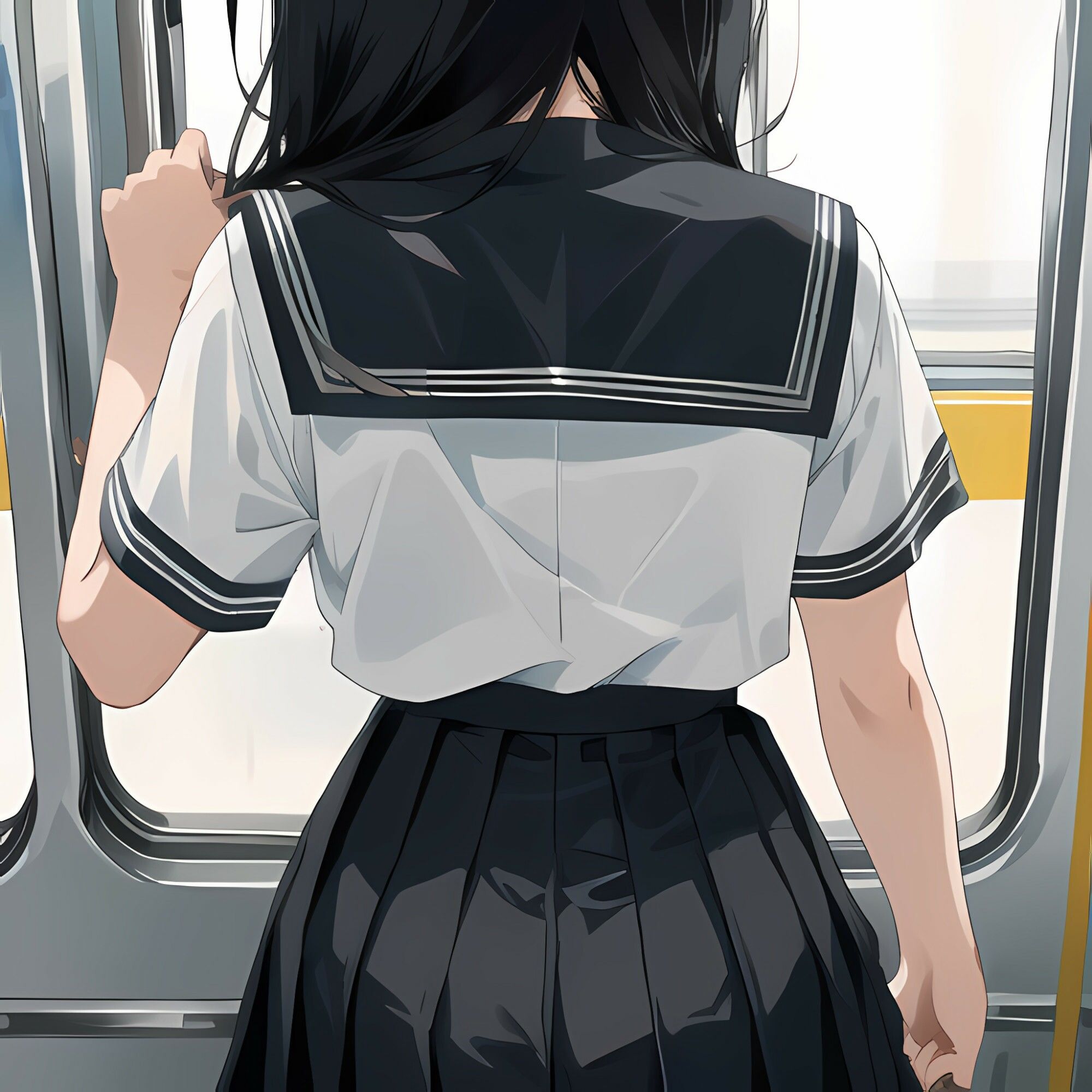 サンプル画像6:制服女子×ぶっかけ（電車編）(電脳戯画) [d_355259]