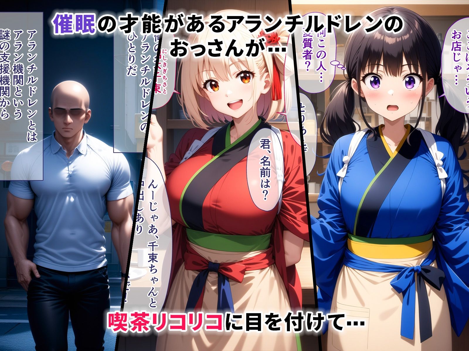 サンプル画像1:催●おじさんが喫茶リコリコを乗っ取って千束とたきなを孕ませる話(ぶるーと) [d_355329]