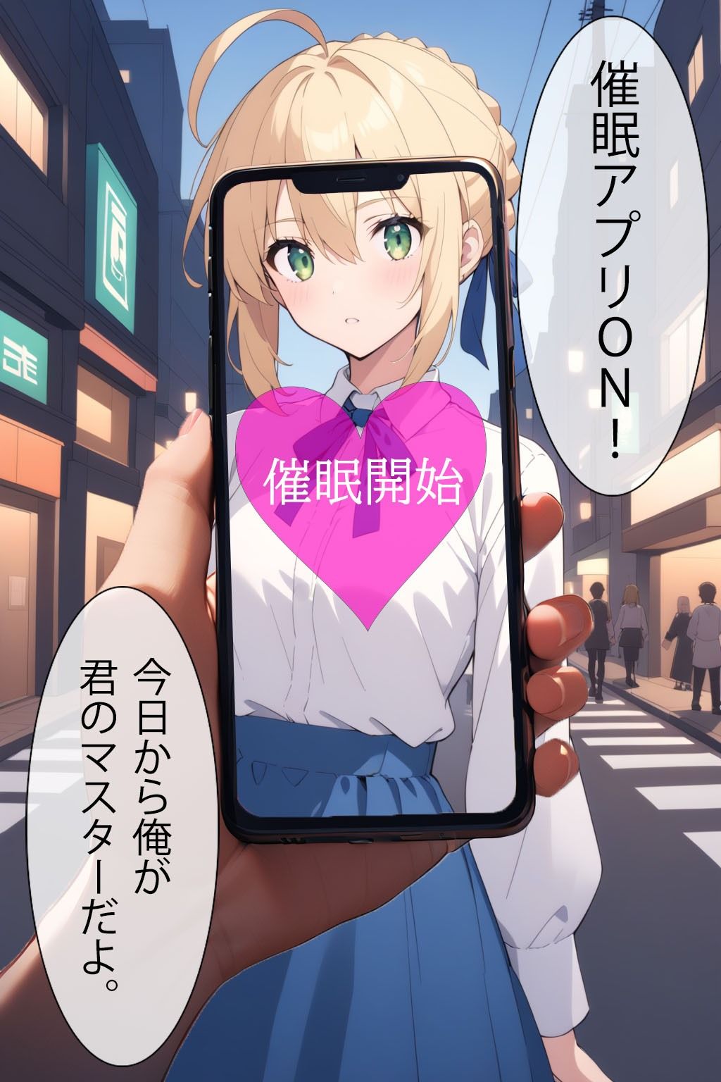 サンプル画像1:催●アプリで洗脳されてしまった英霊【セ●バー（アル●リア・ペンドラゴン）】(くじら屋2号店) [d_355364]