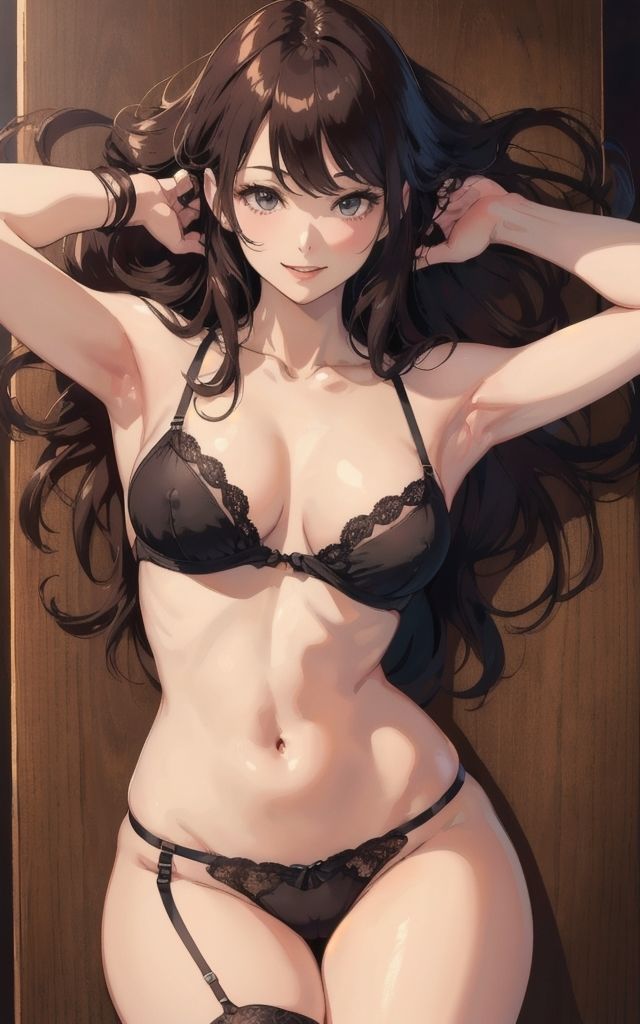 サンプル画像6:見つめてくる下着美女と【AIイラスト集】(AI picture factory) [d_355384]