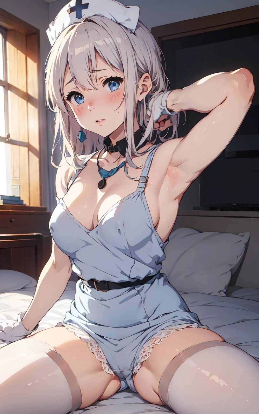 サンプル画像4:【美少女研究本】美人ナースのエロエロしんさつ(画像生成マン) [d_355536]