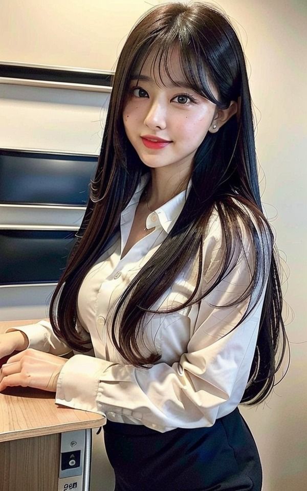 サンプル画像1:新人とオフィスで(AI妄想部屋) [d_355573]