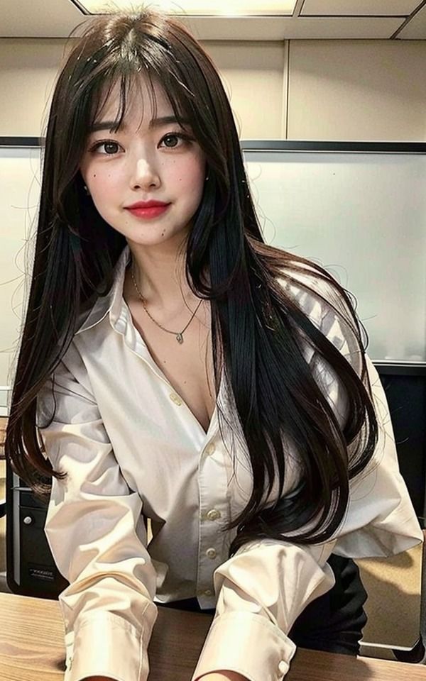 サンプル画像3:新人とオフィスで(AI妄想部屋) [d_355573]