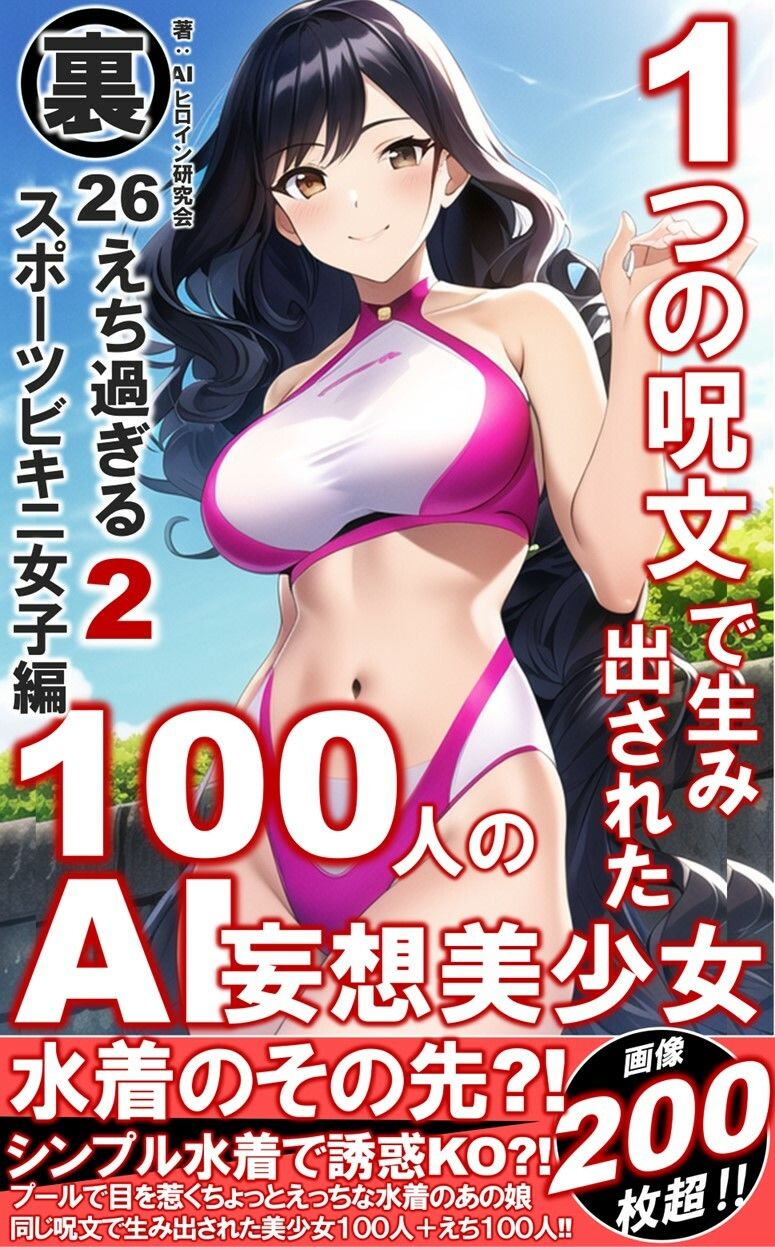 サンプル画像1:1つの呪文で生み出された100人のAI妄想美少女-26【裏:えち過ぎるスポーツビキニ女子編】(AIヒロイン研究会) [d_355678]