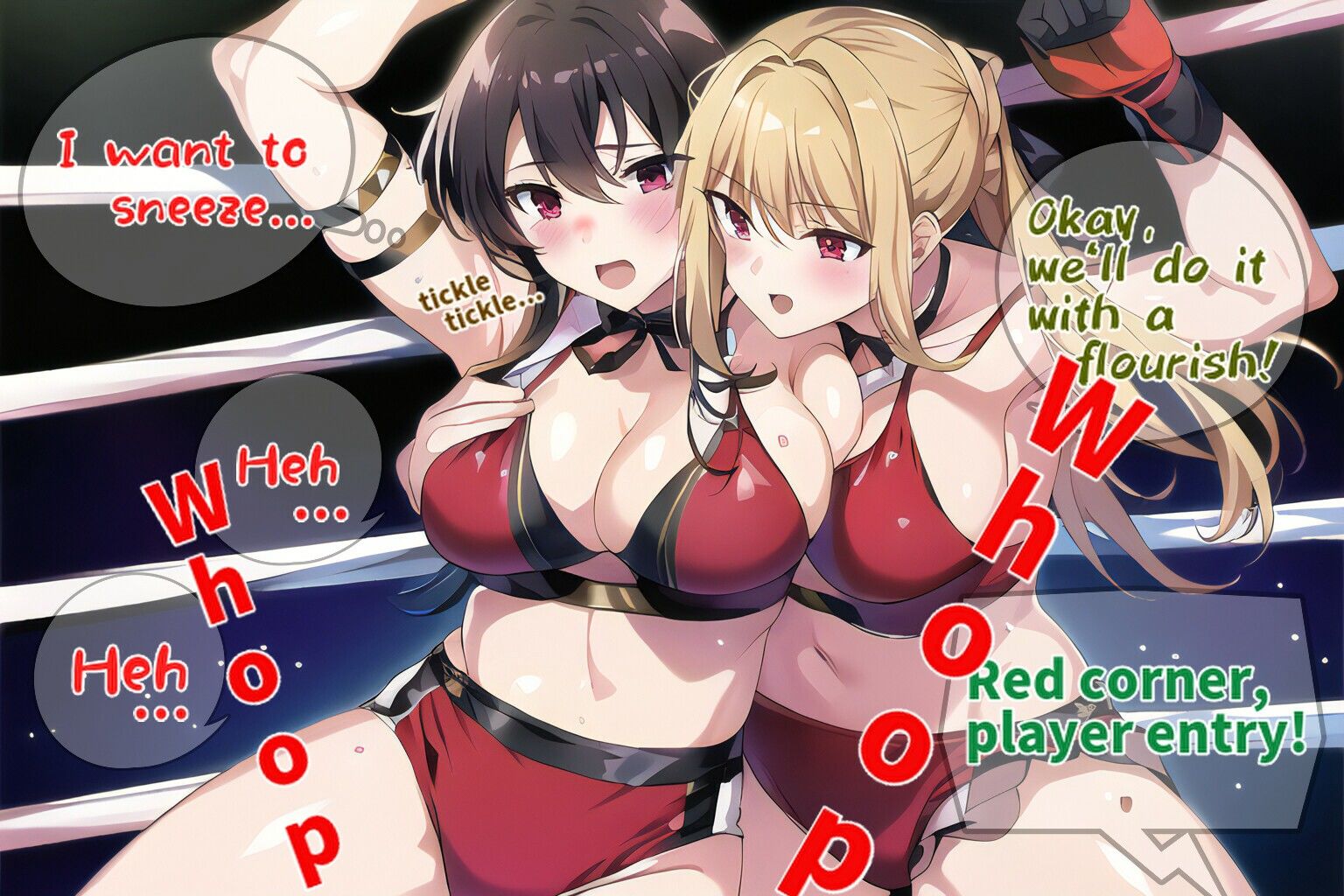 サンプル画像4:くしゃみ de プロレス （Sneezing during wrestling）(くしゃみフェチ専門店) [d_355899]