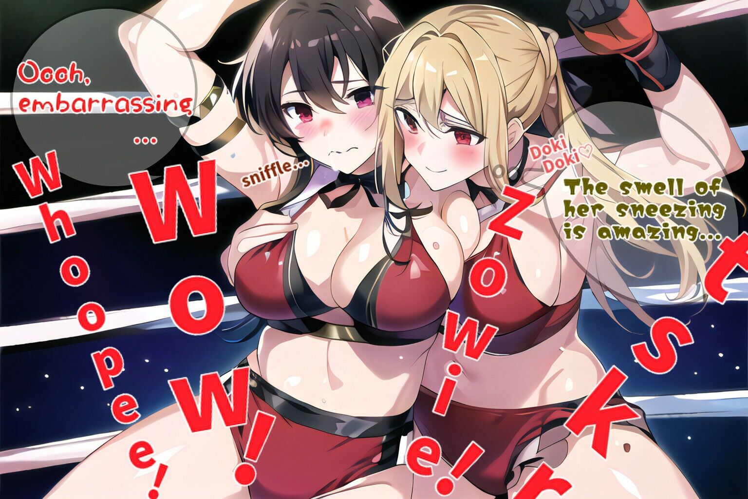 サンプル画像6:くしゃみ de プロレス （Sneezing during wrestling）(くしゃみフェチ専門店) [d_355899]
