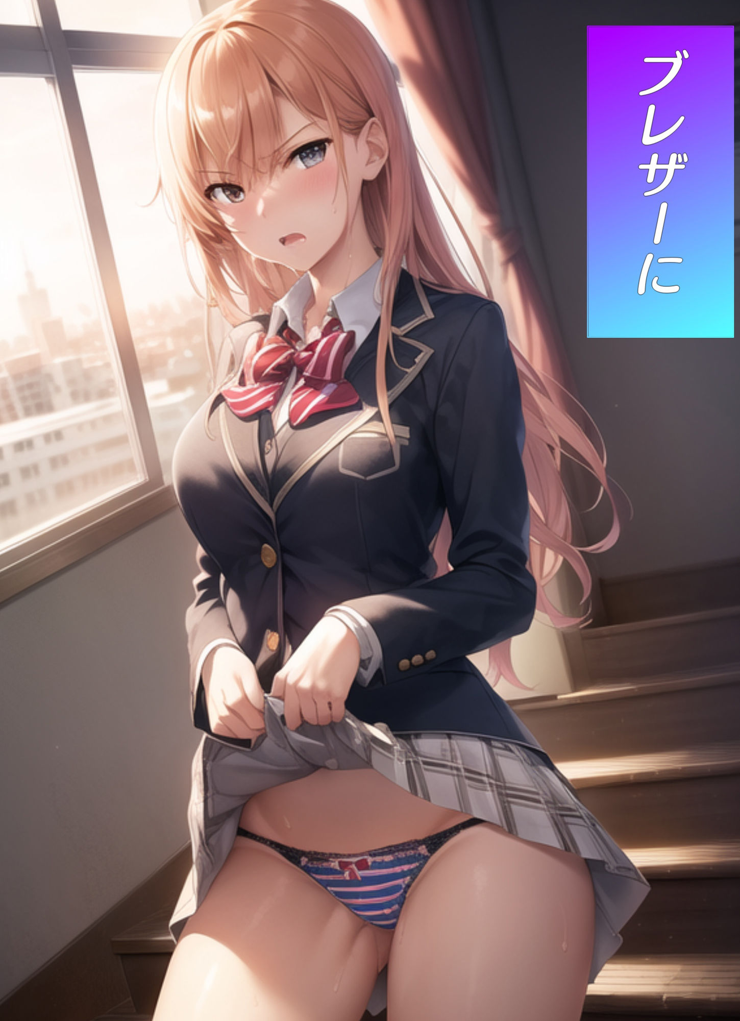 サンプル画像2:嫌な顔してパンツ見せてくれる女の子〜学園編〜(AIパンツ部) [d_355915]