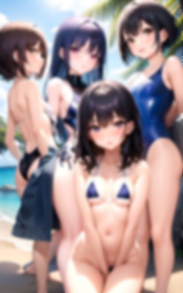 サンプル画像1:エロすぎるアイドルたちが南の島で初のバカンス撮影(AIハッピー) [d_356066]