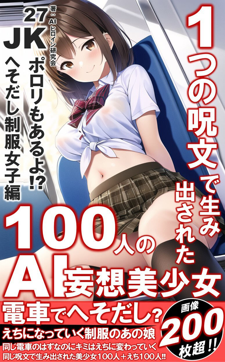 サンプル画像1:1つの呪文で生み出された100人のAI妄想美少女-27【通学電車のJKへそだし制服女子編】(AIヒロイン研究会) [d_356143]