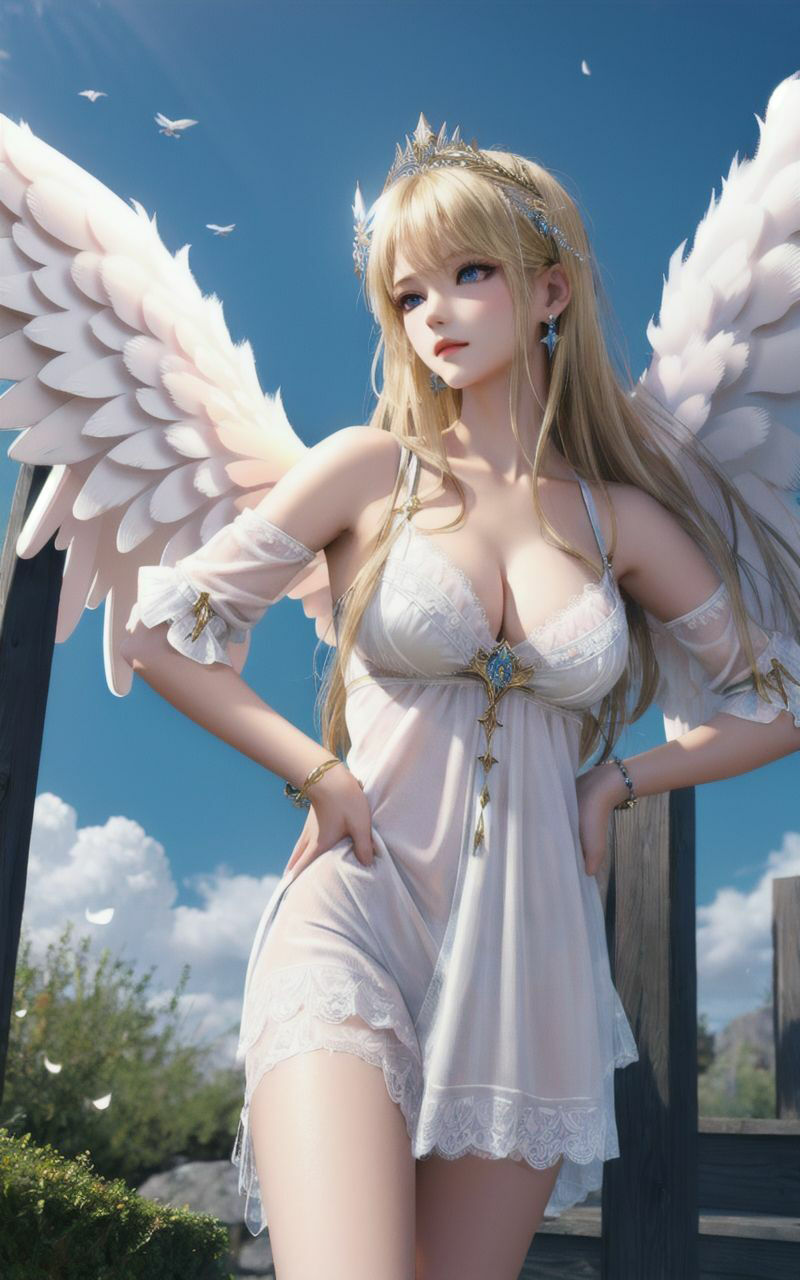 サンプル画像1:【超高画質グラビア写真集】快楽堕ち天使の下着。癒しの50枚〜5巻〜(いやしの動物娘【AIイラスト】) [d_356314]