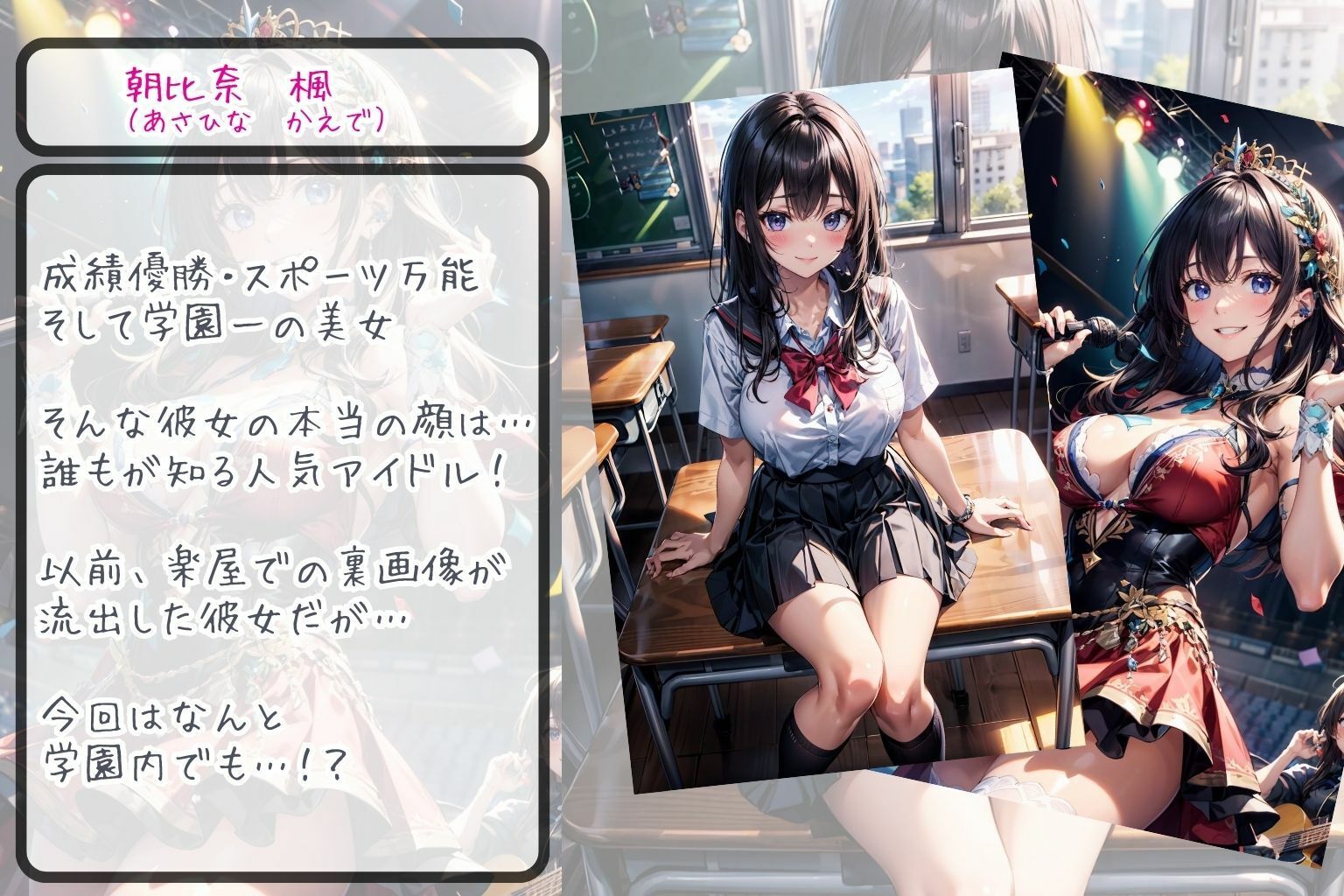 サンプル画像1:現役JKアイドル 流出！ 裏画像 〜学園編〜(私立AI学園) [d_356374]