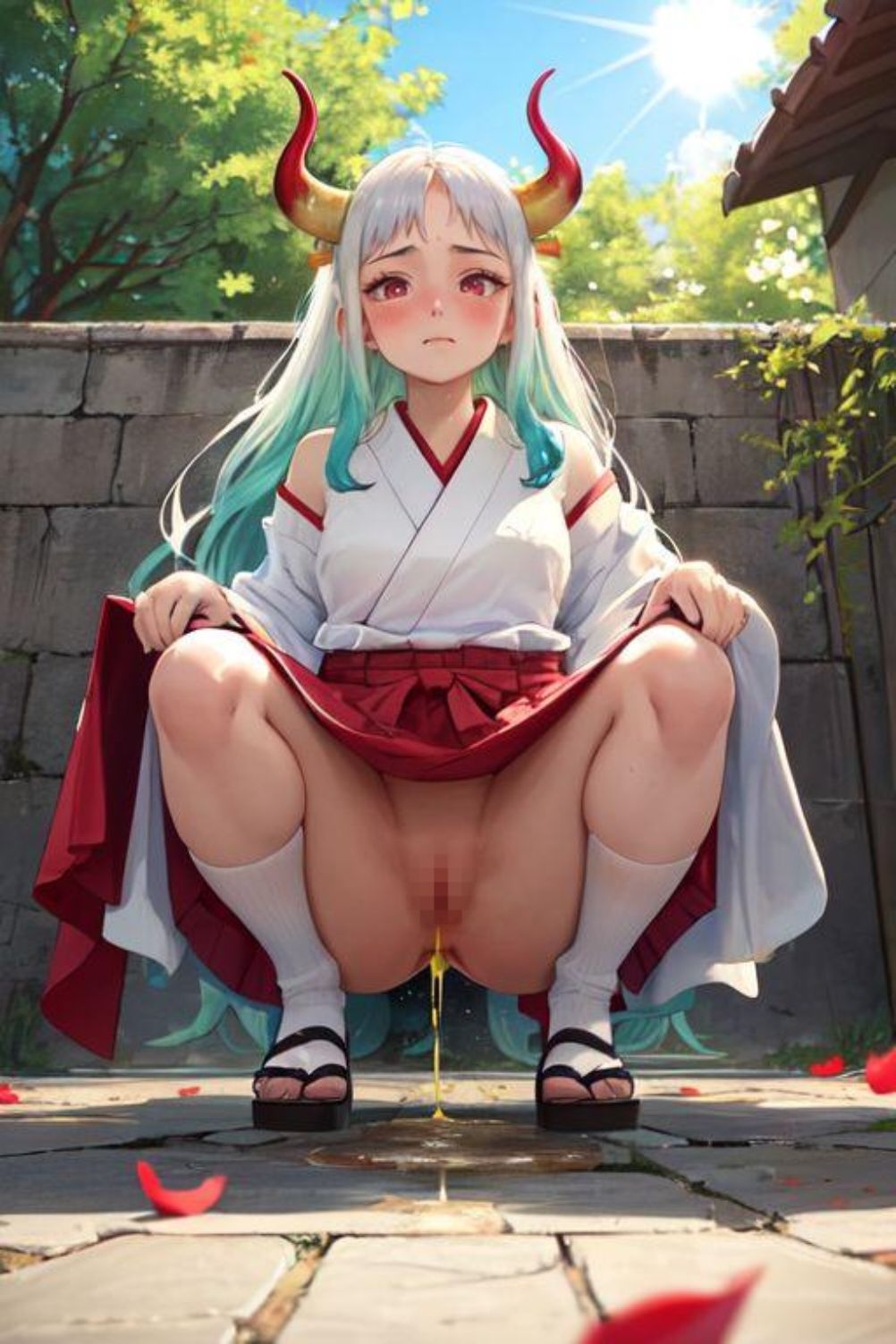 サンプル画像2:◯NE PIECE ヤマ◯みたいな女の子(縦軸と無花果) [d_356702]