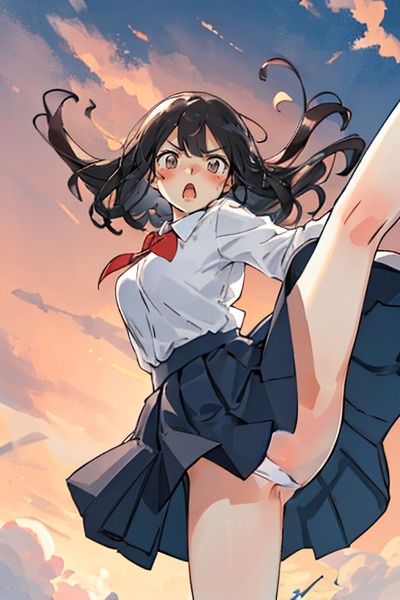 サンプル画像2:見るな！！！！ 1 風パンチラと怒る女の子MIX(絵をアイする犬) [d_356905]