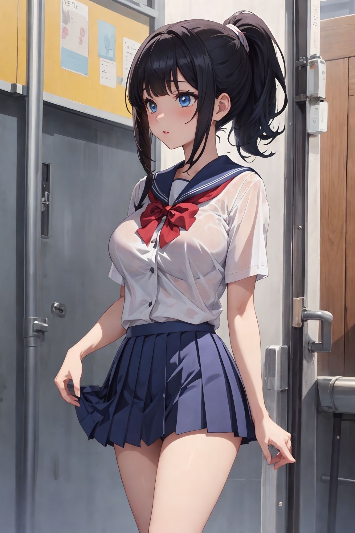 サンプル画像1:絶対領域女子校生の乳と足(アルファエッチ) [d_357180]