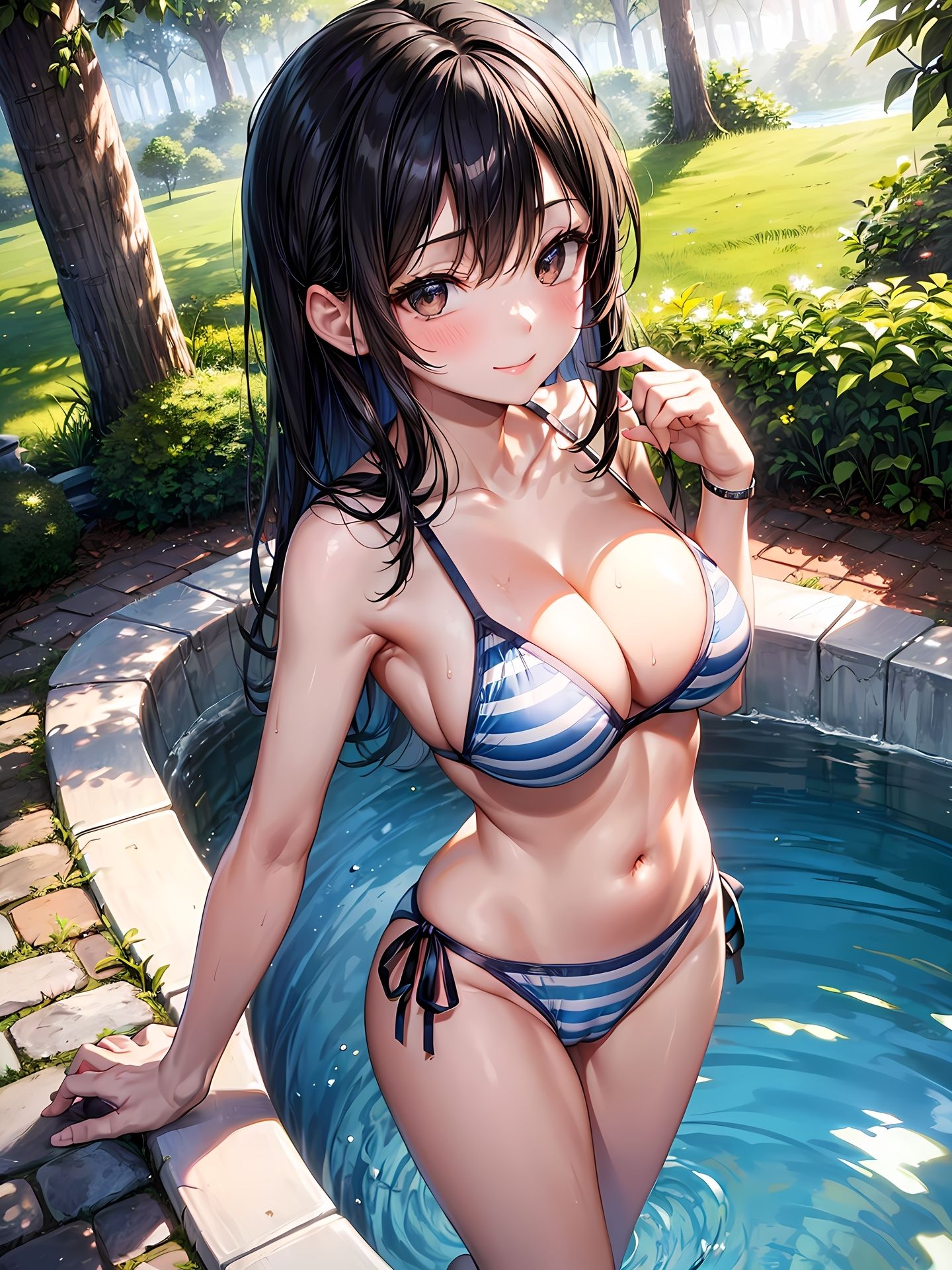 サンプル画像2:パパ活JKをプール付き別荘に連れてきたCG集(妄想サチュレーション) [d_357183]