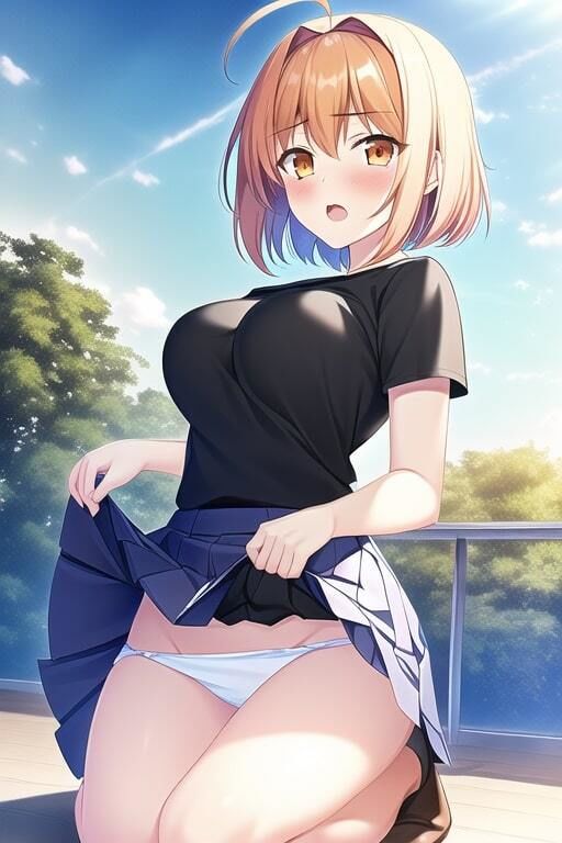 サンプル画像5:スカートたくしあげ×恥じらい(くるちゃみん) [d_357558]