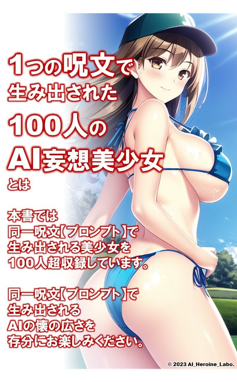 サンプル画像2:1つの呪文で生み出された100人のAI妄想美少女-30【一緒にラウンドしたいビキニゴルフ女子編】(AIヒロイン研究会) [d_357652]