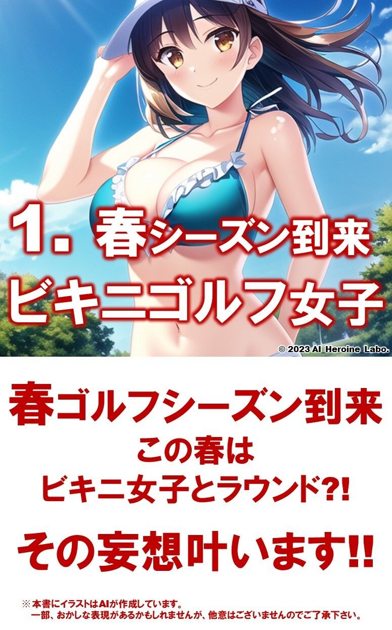 サンプル画像3:1つの呪文で生み出された100人のAI妄想美少女-30【一緒にラウンドしたいビキニゴルフ女子編】(AIヒロイン研究会) [d_357652]