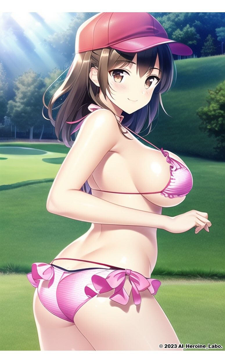 サンプル画像4:1つの呪文で生み出された100人のAI妄想美少女-30【一緒にラウンドしたいビキニゴルフ女子編】(AIヒロイン研究会) [d_357652]