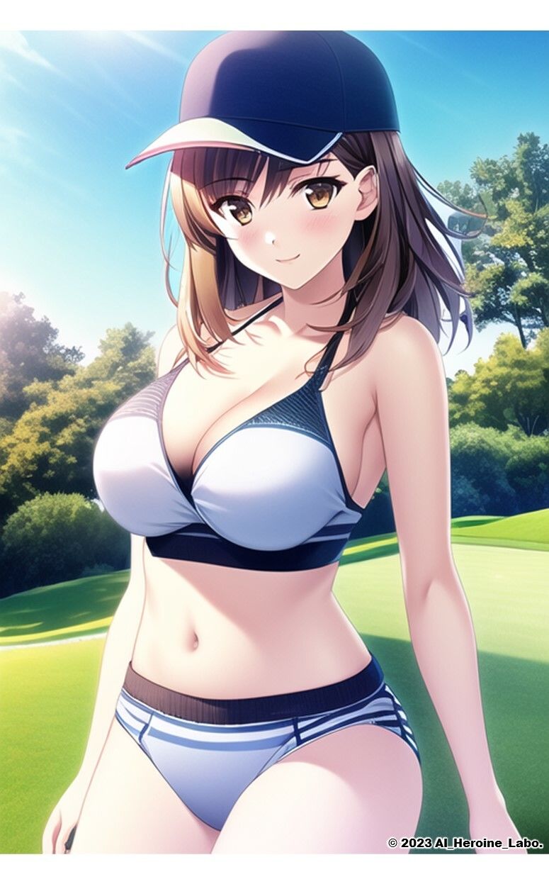 サンプル画像5:1つの呪文で生み出された100人のAI妄想美少女-30【一緒にラウンドしたいビキニゴルフ女子編】(AIヒロイン研究会) [d_357652]