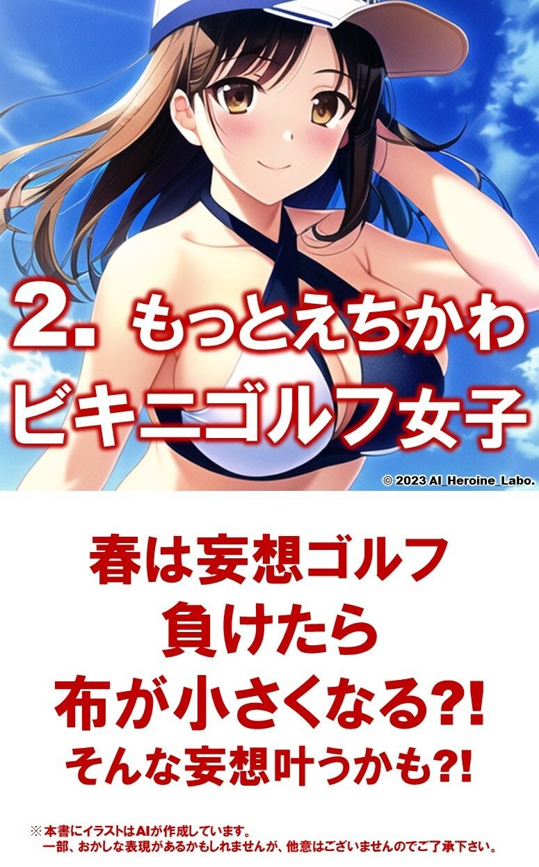 サンプル画像6:1つの呪文で生み出された100人のAI妄想美少女-30【一緒にラウンドしたいビキニゴルフ女子編】(AIヒロイン研究会) [d_357652]