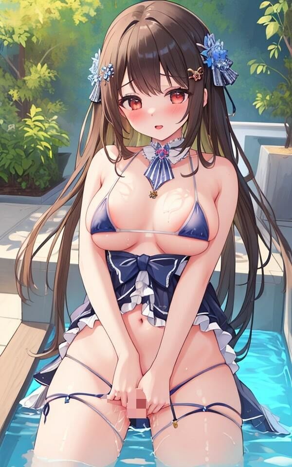 サンプル画像2:プールサイドの美女＋巨乳 可愛い天使たちが ここで僕を待っているのか？(スケベの間欠泉) [d_357910]