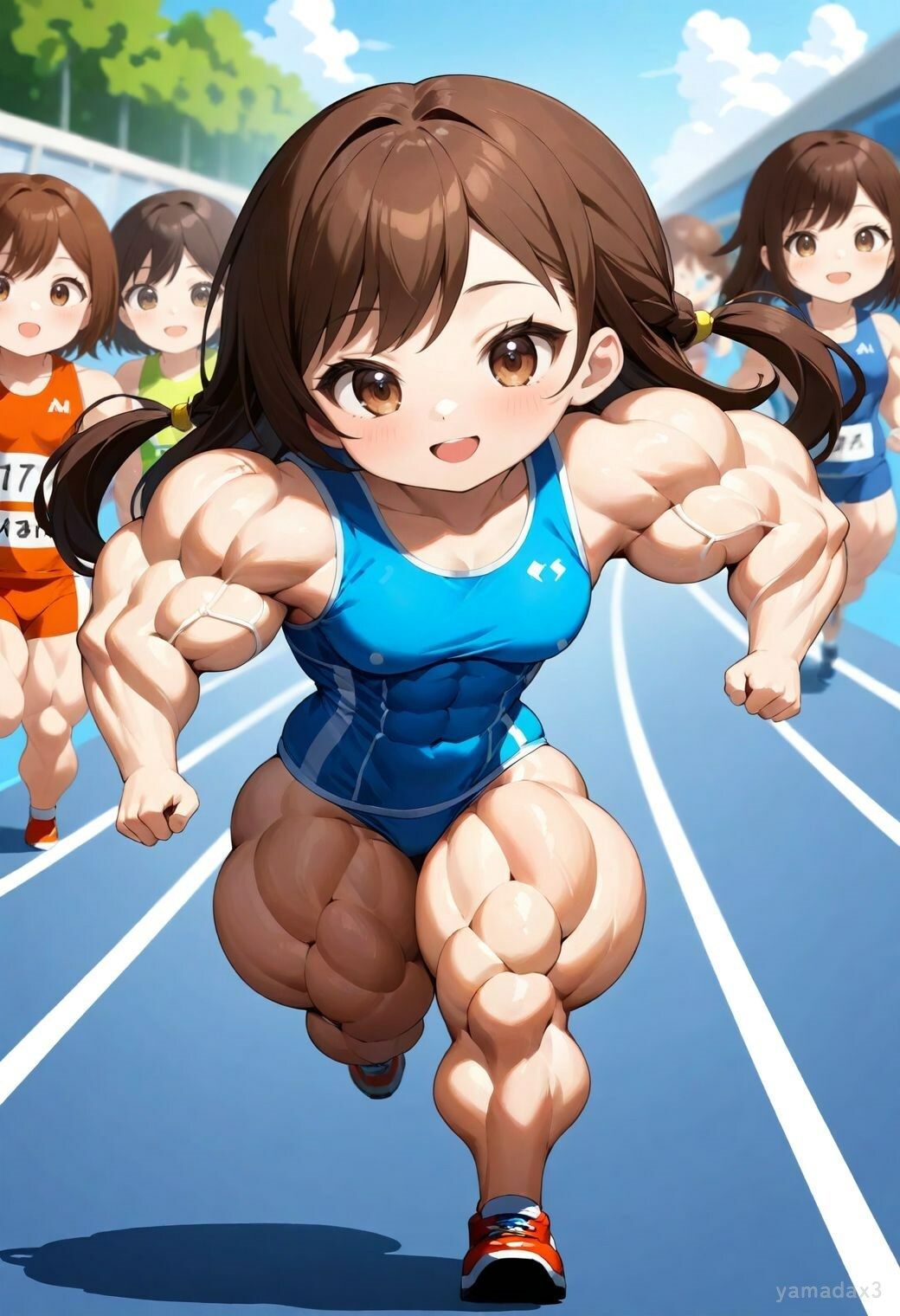 サンプル画像1:ぴゅあまっする Vol.2 筋肉娘たちの陸上競技風景(yamadax3) [d_357983]