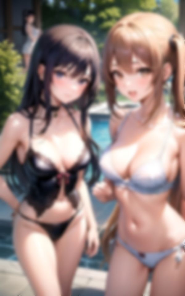 サンプル画像2:南の島の高級プールで童貞くんが酒池肉林パーティーに参加したら…。(AIラブリー) [d_358086]