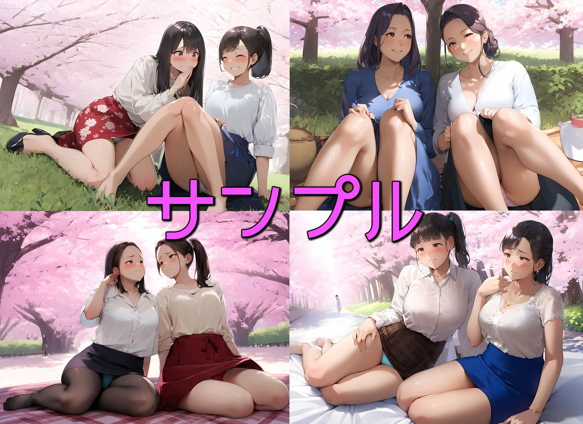 サンプル画像2:【高画質】大人のお花見女子会 スカートをめくりたがる清楚系な働く女性が集まる秘密の場所(日替わりさん) [d_358124]