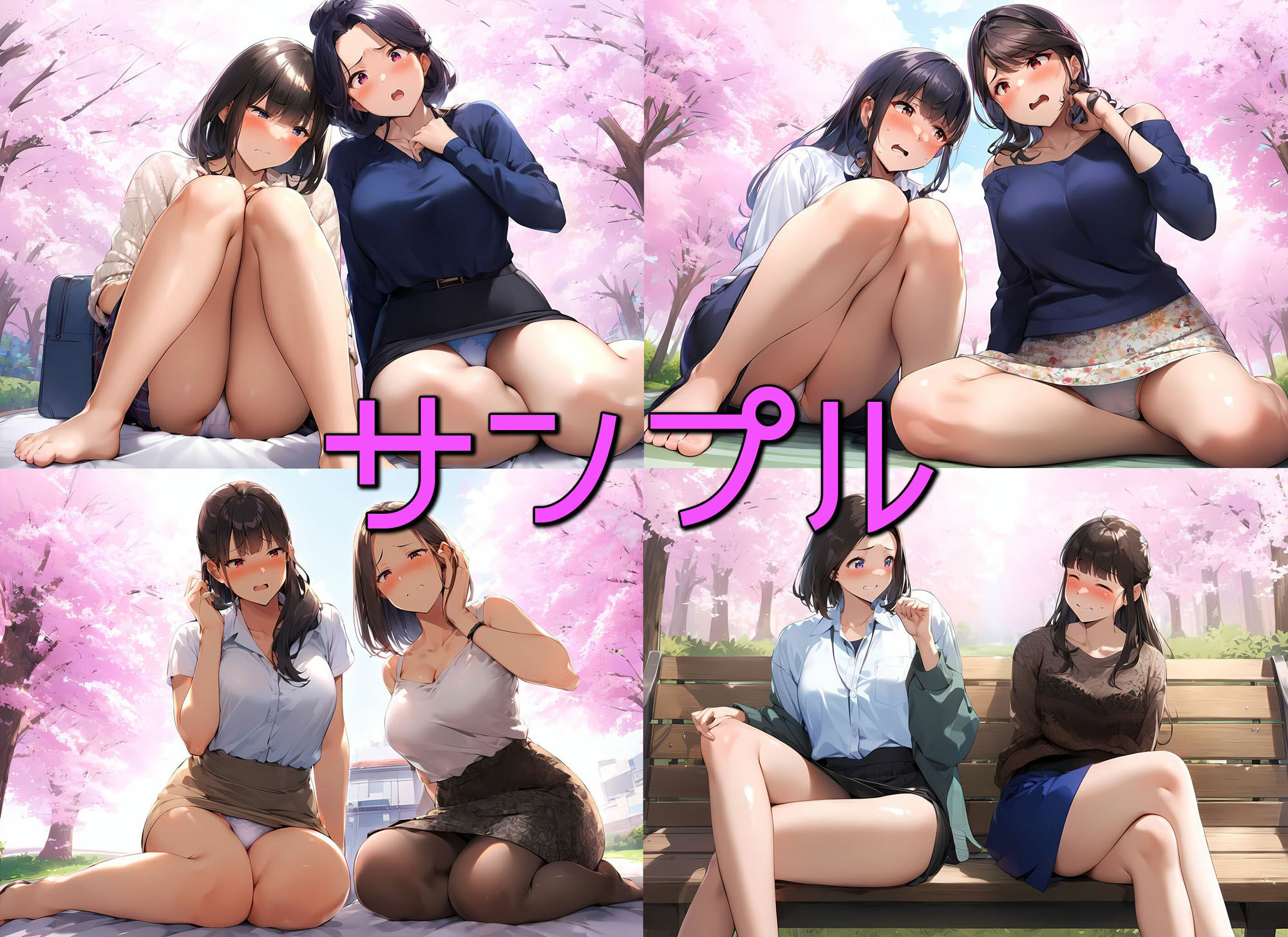 サンプル画像3:【高画質】大人のお花見女子会 スカートをめくりたがる清楚系な働く女性が集まる秘密の場所(日替わりさん) [d_358124]