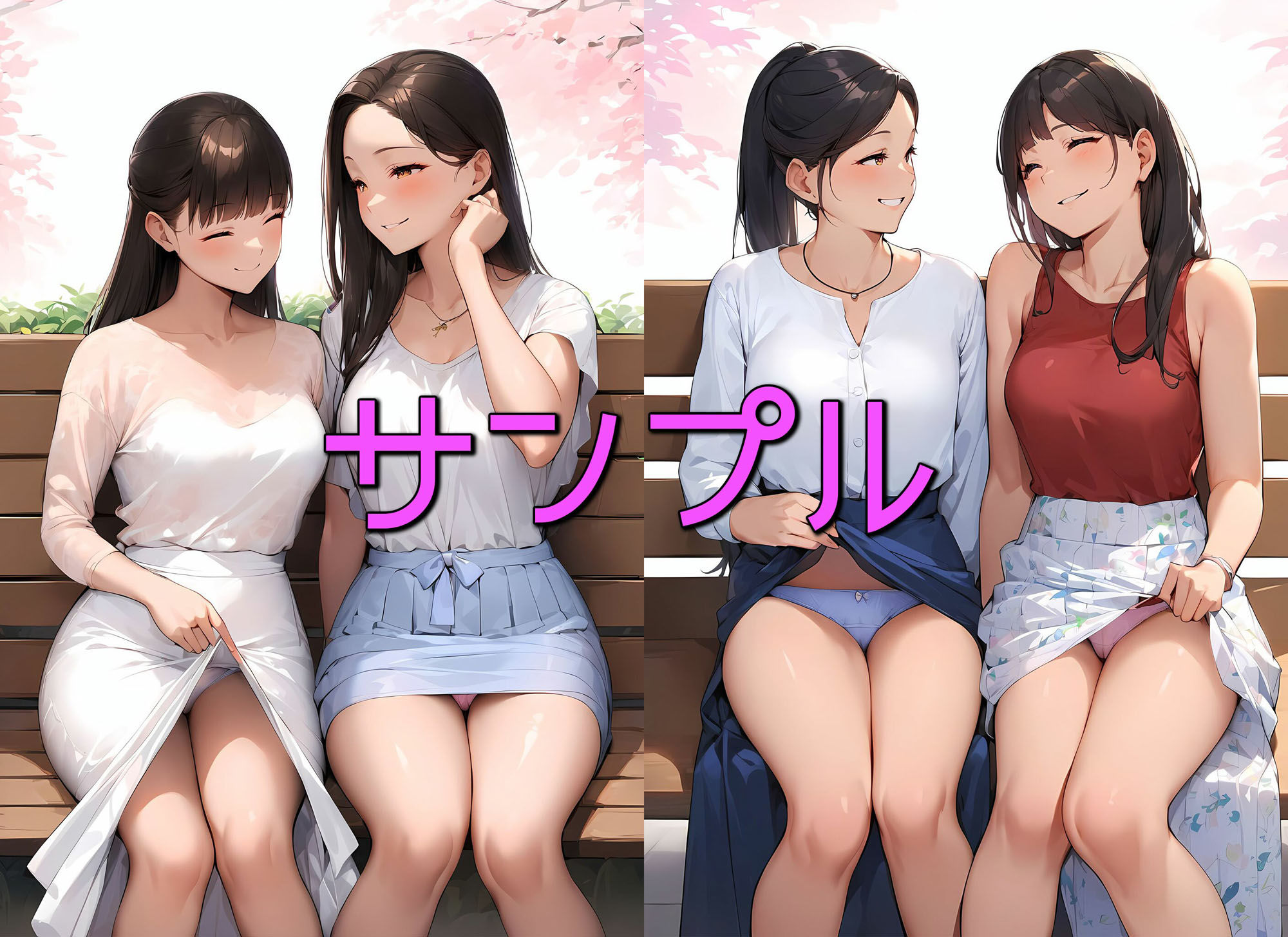 サンプル画像6:【高画質】大人のお花見女子会 スカートをめくりたがる清楚系な働く女性が集まる秘密の場所(日替わりさん) [d_358124]