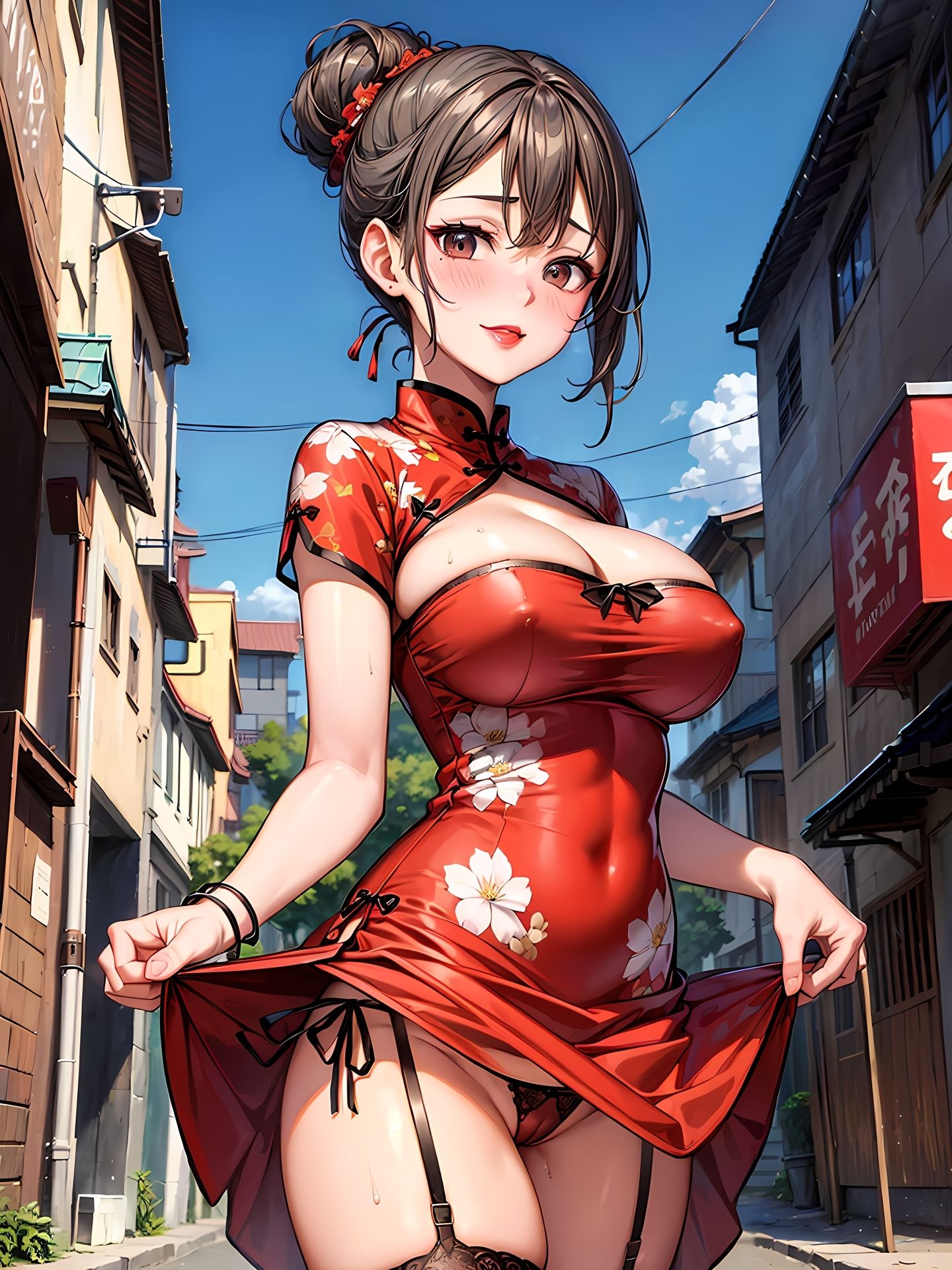 サンプル画像2:ママ活主婦（セレブ）が、コスプレ＆制服デートをお願いしてきたCG集(妄想サチュレーション) [d_358171]