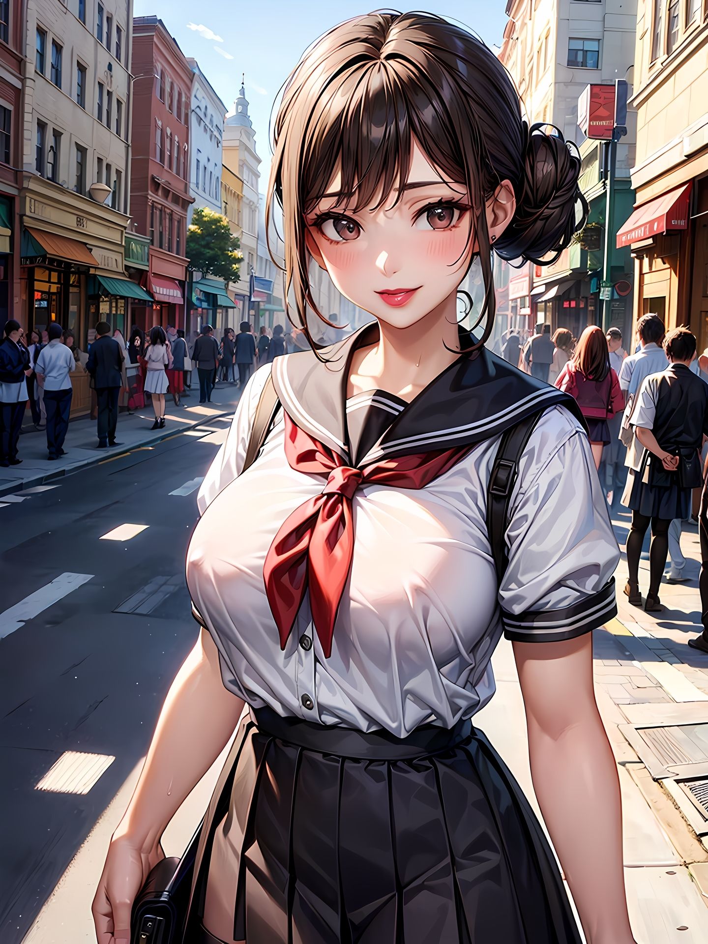 サンプル画像4:ママ活主婦（セレブ）が、コスプレ＆制服デートをお願いしてきたCG集(妄想サチュレーション) [d_358171]