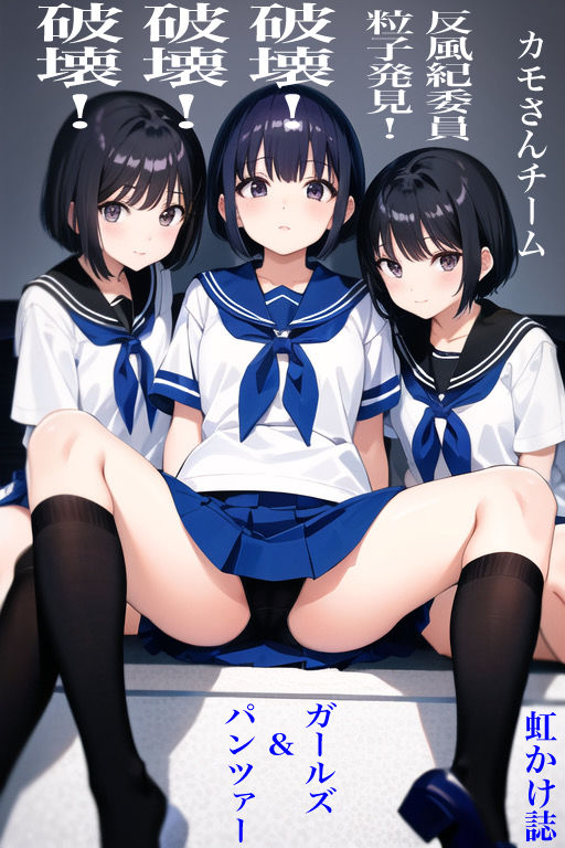 サンプル画像1:虹かけ誌 ガールズ＆パンツァー イラスト集11 カモさんチーム 反風紀委員粒子発見！ 破壊！ 破壊！ 破壊！(九情承太郎商店) [d_358246]