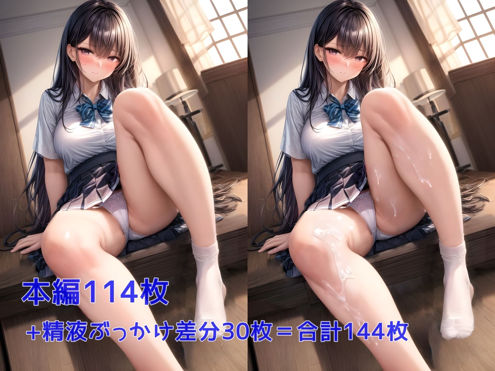 サンプル画像1:【脚フェチ向け】女の子の美脚イラスト集 精液ぶっかけ差分あり(雪月花) [d_358285]