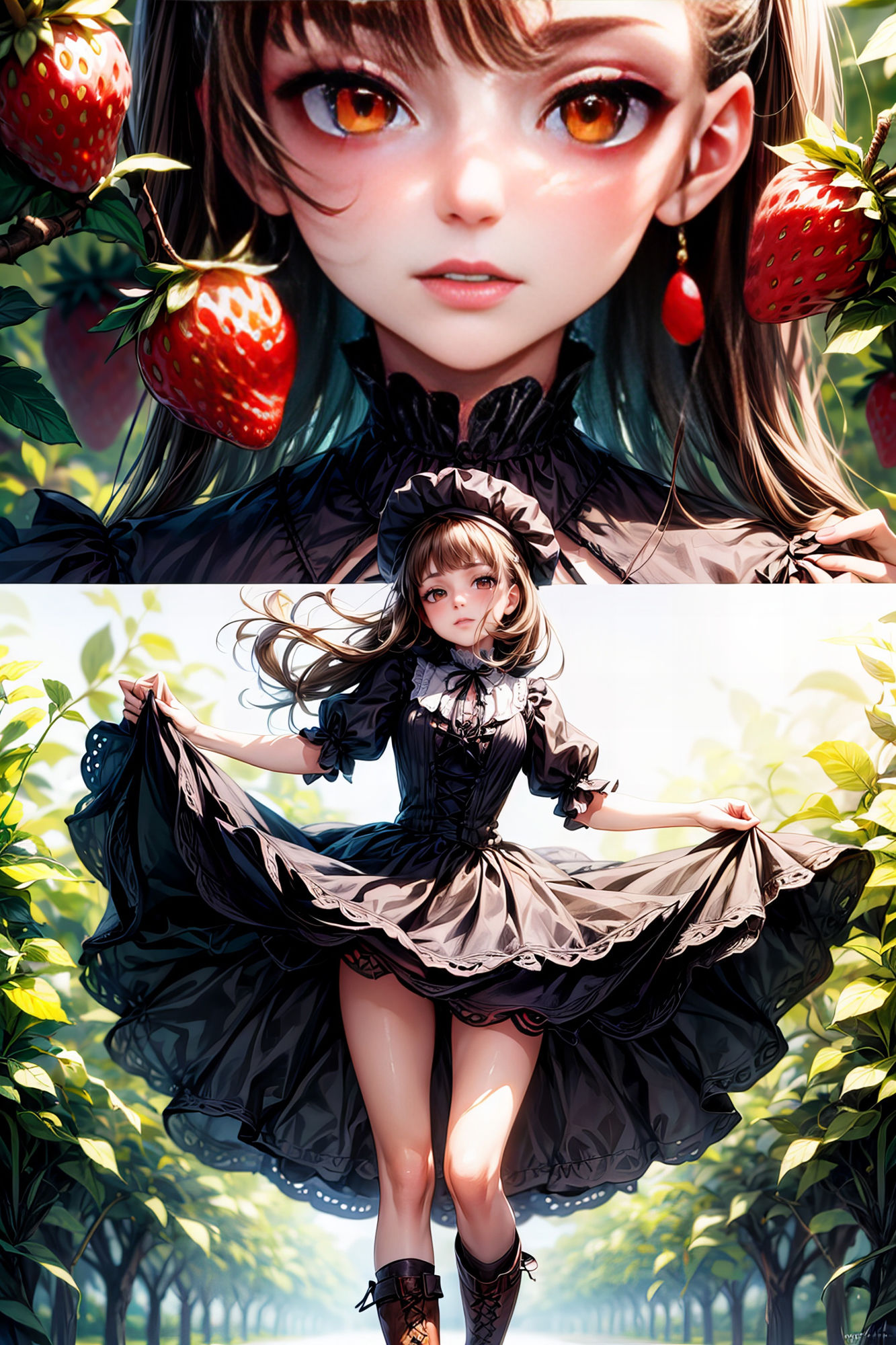 サンプル画像1:ミルクたっぷりいちご狩り(ピクセル詩人) [d_358465]