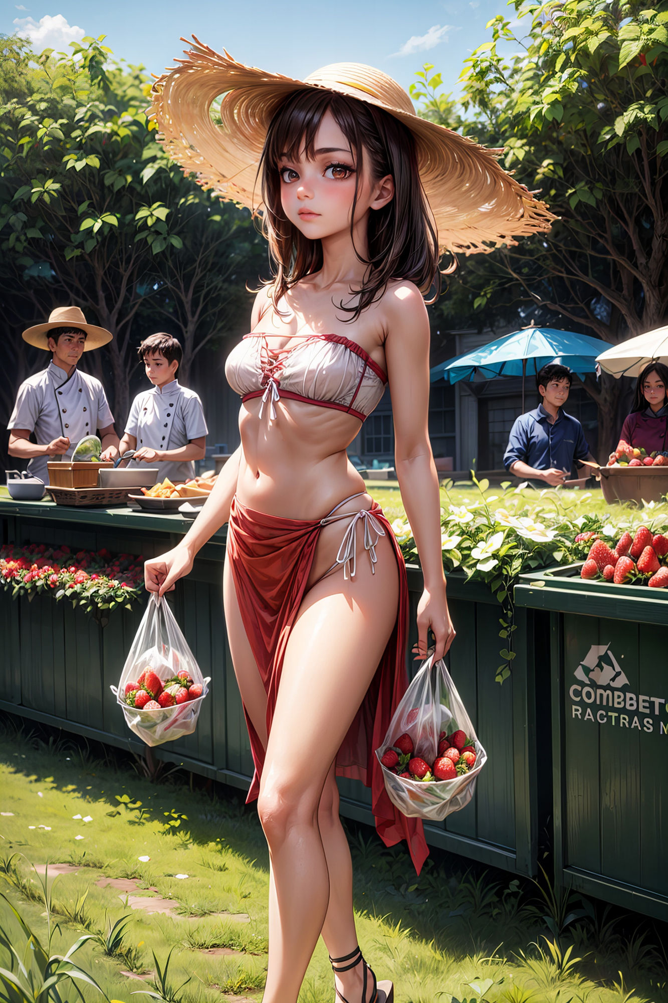 サンプル画像2:ミルクたっぷりいちご狩り(ピクセル詩人) [d_358465]