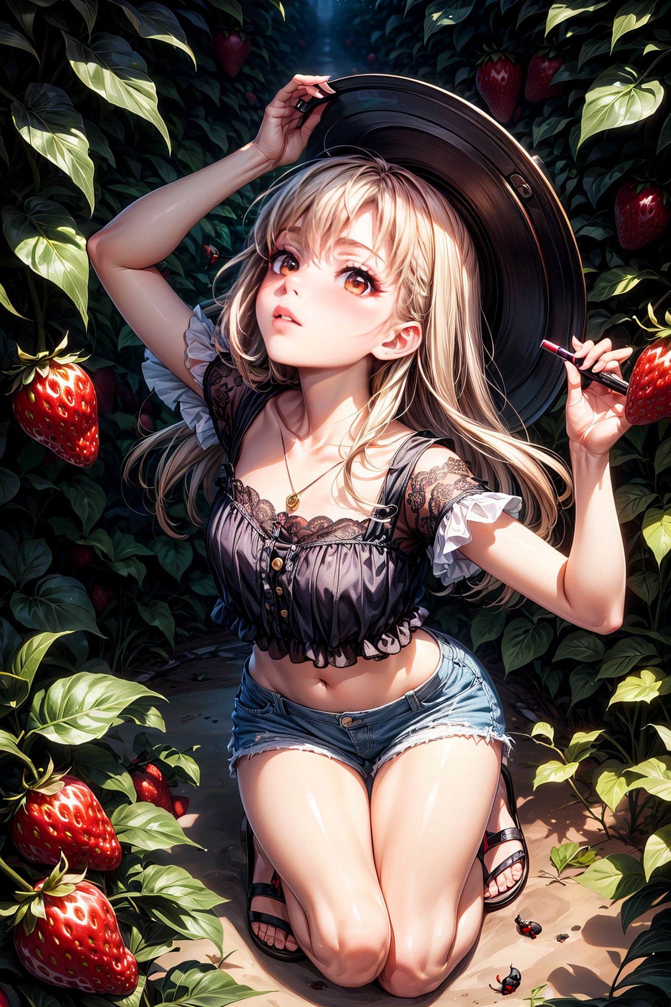 サンプル画像4:ミルクたっぷりいちご狩り(ピクセル詩人) [d_358465]