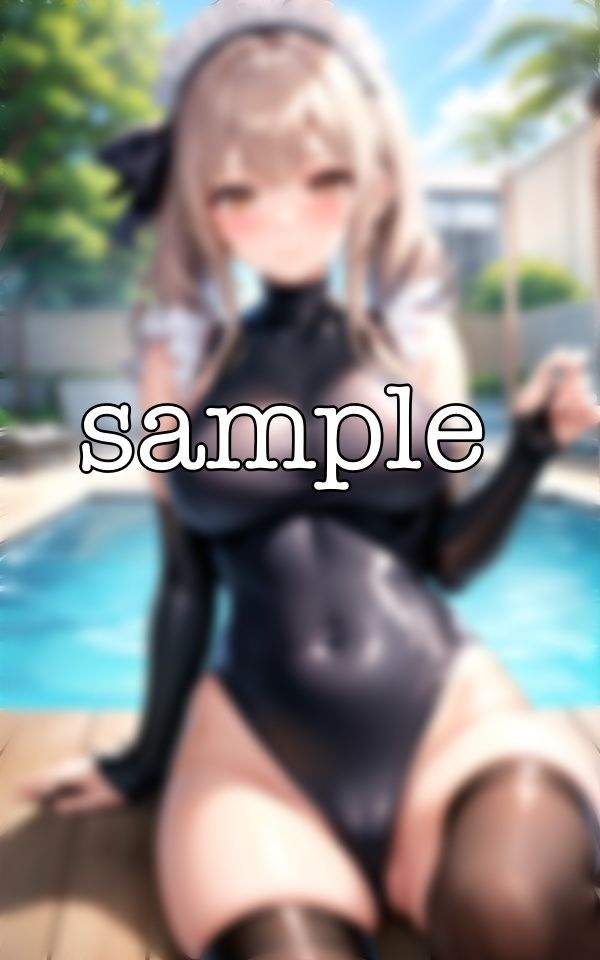 サンプル画像1:恥じらいの撮影会〜メイドに可愛い水着を着せてプライベートの撮影でえちえち〜(200円抜き放題) [d_358570]