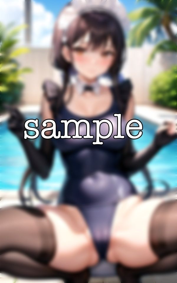 サンプル画像4:恥じらいの撮影会〜メイドに可愛い水着を着せてプライベートの撮影でえちえち〜(200円抜き放題) [d_358570]
