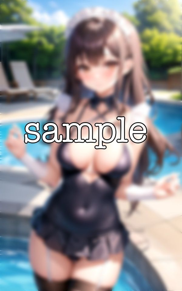 サンプル画像5:恥じらいの撮影会〜メイドに可愛い水着を着せてプライベートの撮影でえちえち〜(200円抜き放題) [d_358570]