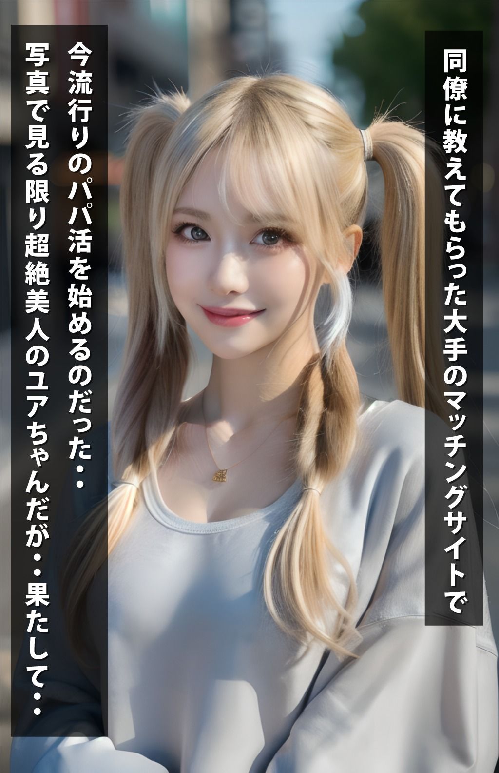 サンプル画像1:ツインテールギャルのパパ活事情(AIコスプレ美女) [d_358687]